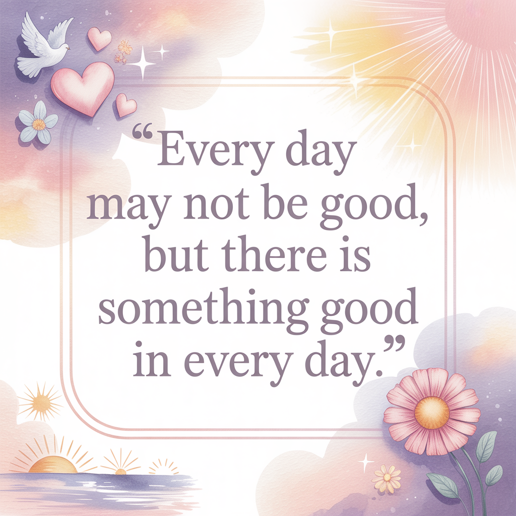 Every day may not be good but there is something good in every day