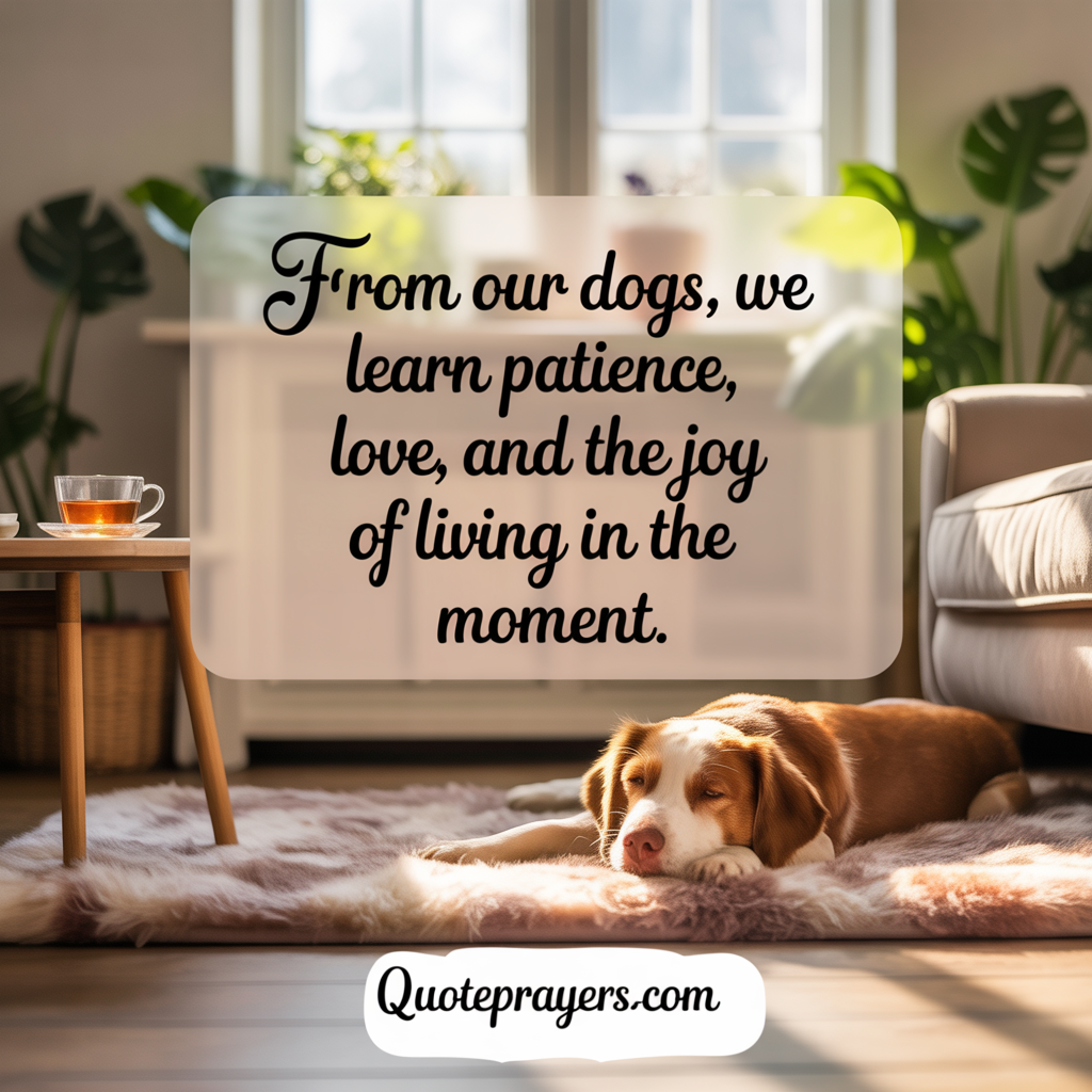 From our dogs we learn patience love and the joy of living in the moment
