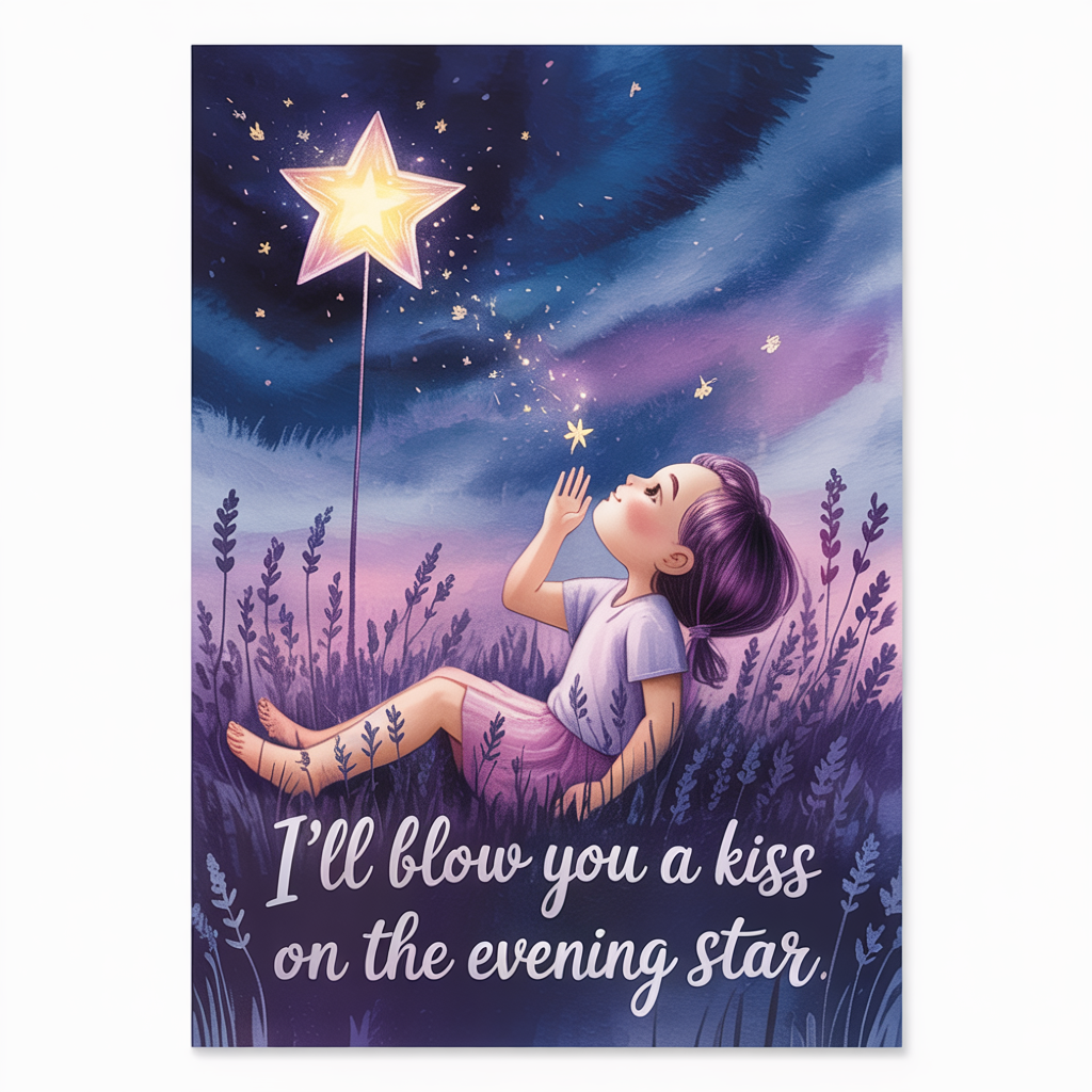 I'll blow you a kiss on the evening star. Ill blow you a kiss on the evening star
