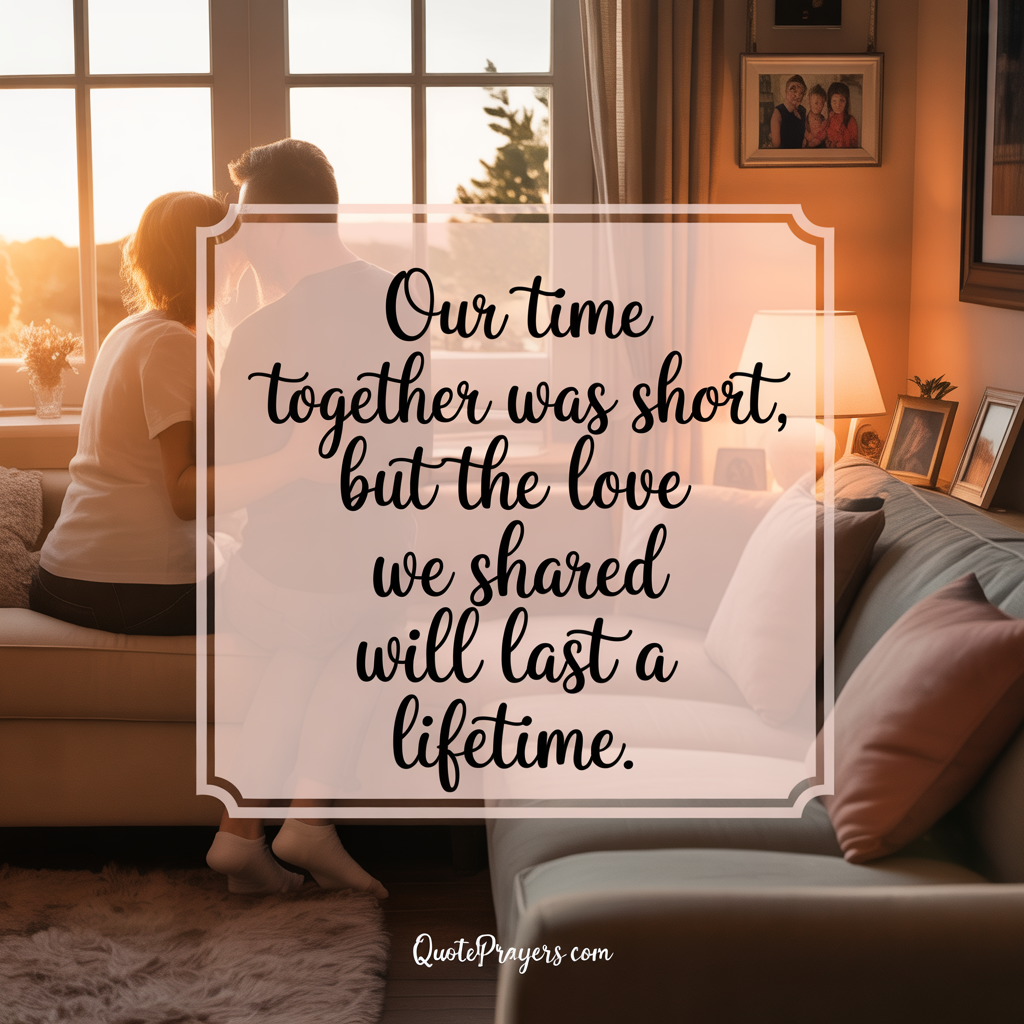 Our time together was short but the love we shared will last a lifetime
