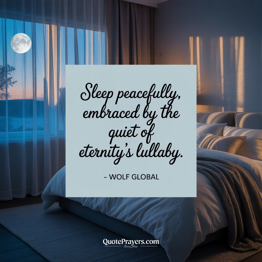 Sleep peacefully embraced by the quiet of eternitys lullaby Wolf Global
