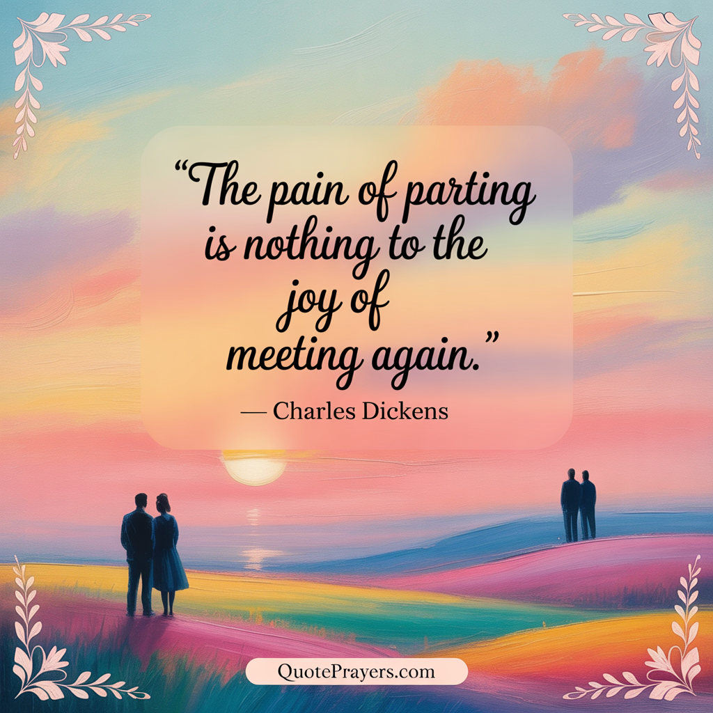 The pain of parting is nothing to the joy of meeting again Charles Dickens