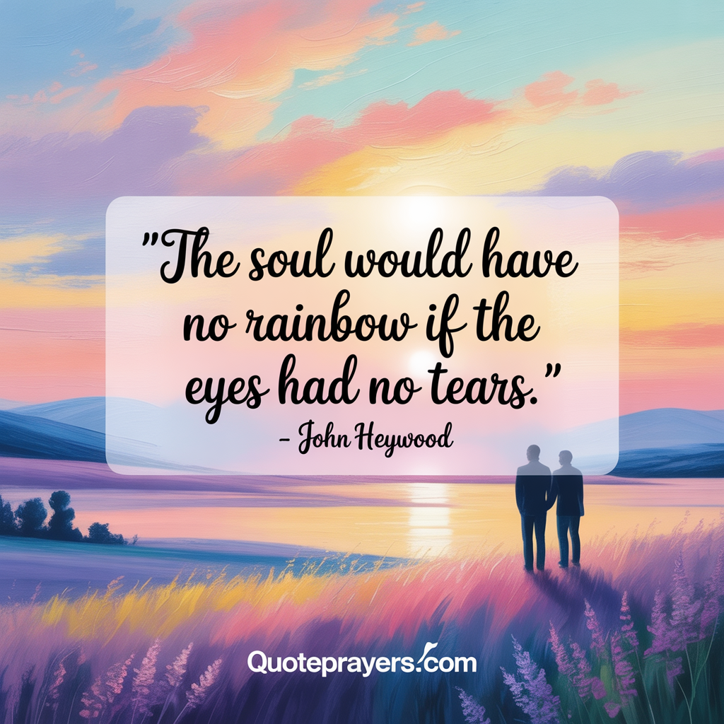 The soul would have no rainbow if the eyes had no tears John Heywood