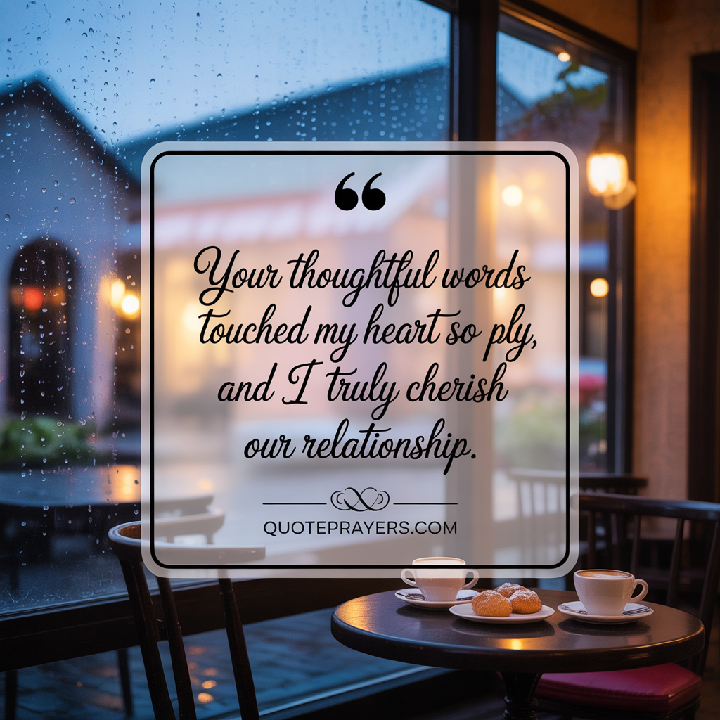 Your thoughtful words touched my heart so deeply and I truly cherish our relationship